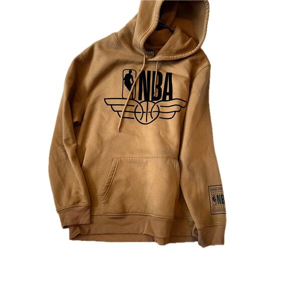 NBA Beige/Rust Hoodie Black Mens L - Picture 1 of 3
